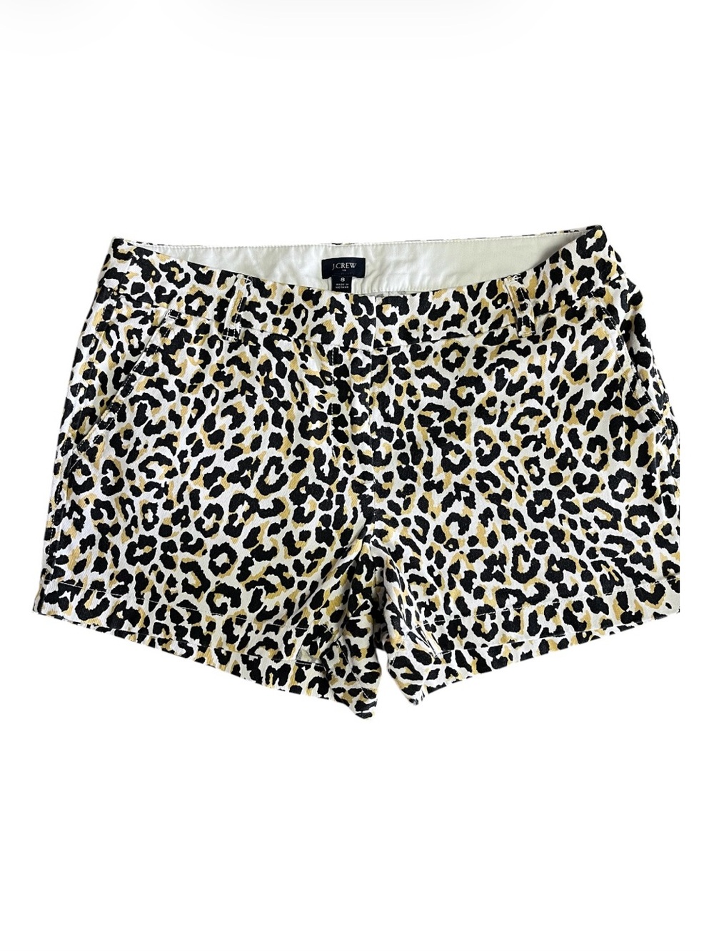 J.Crew Leopard Cheetah Print 100% Cotton Chino Shorts Size 8